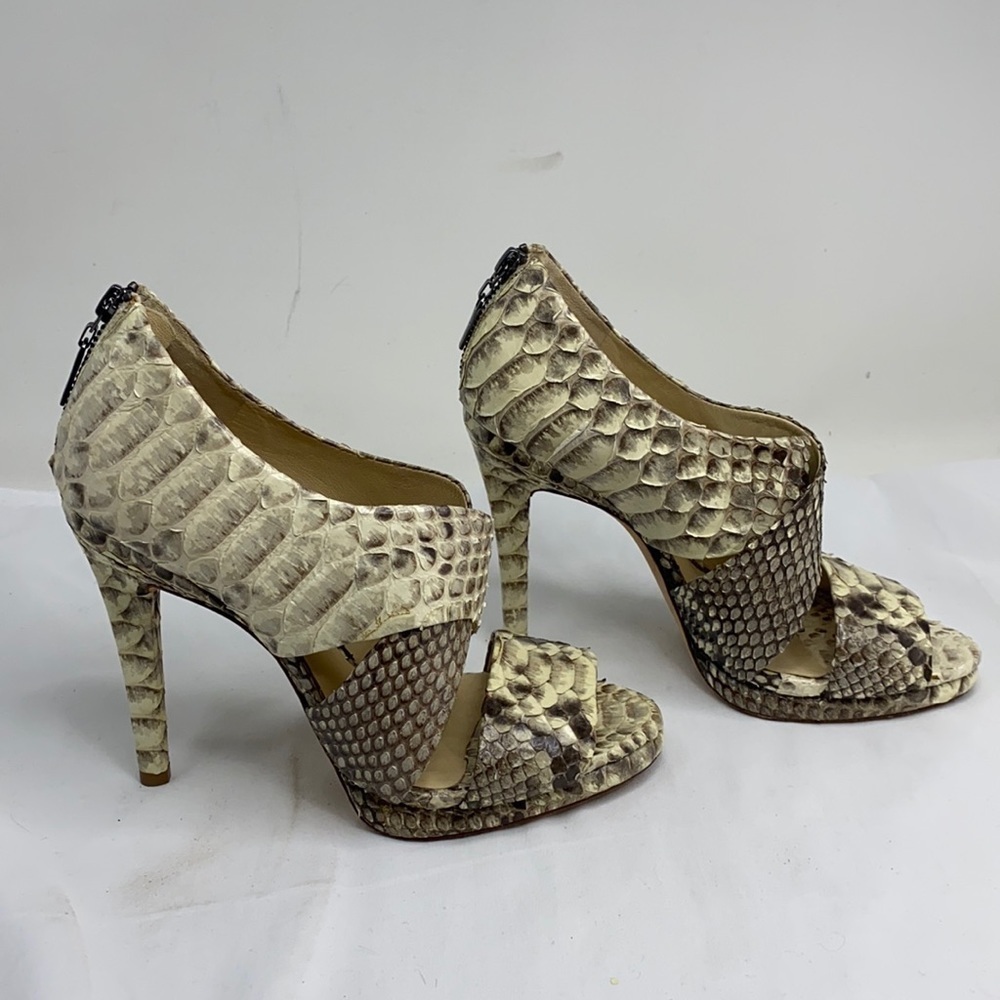 Alexandre Birman Sz 9 Python Open Toe Bootie Pumps - Picture 2 of 13